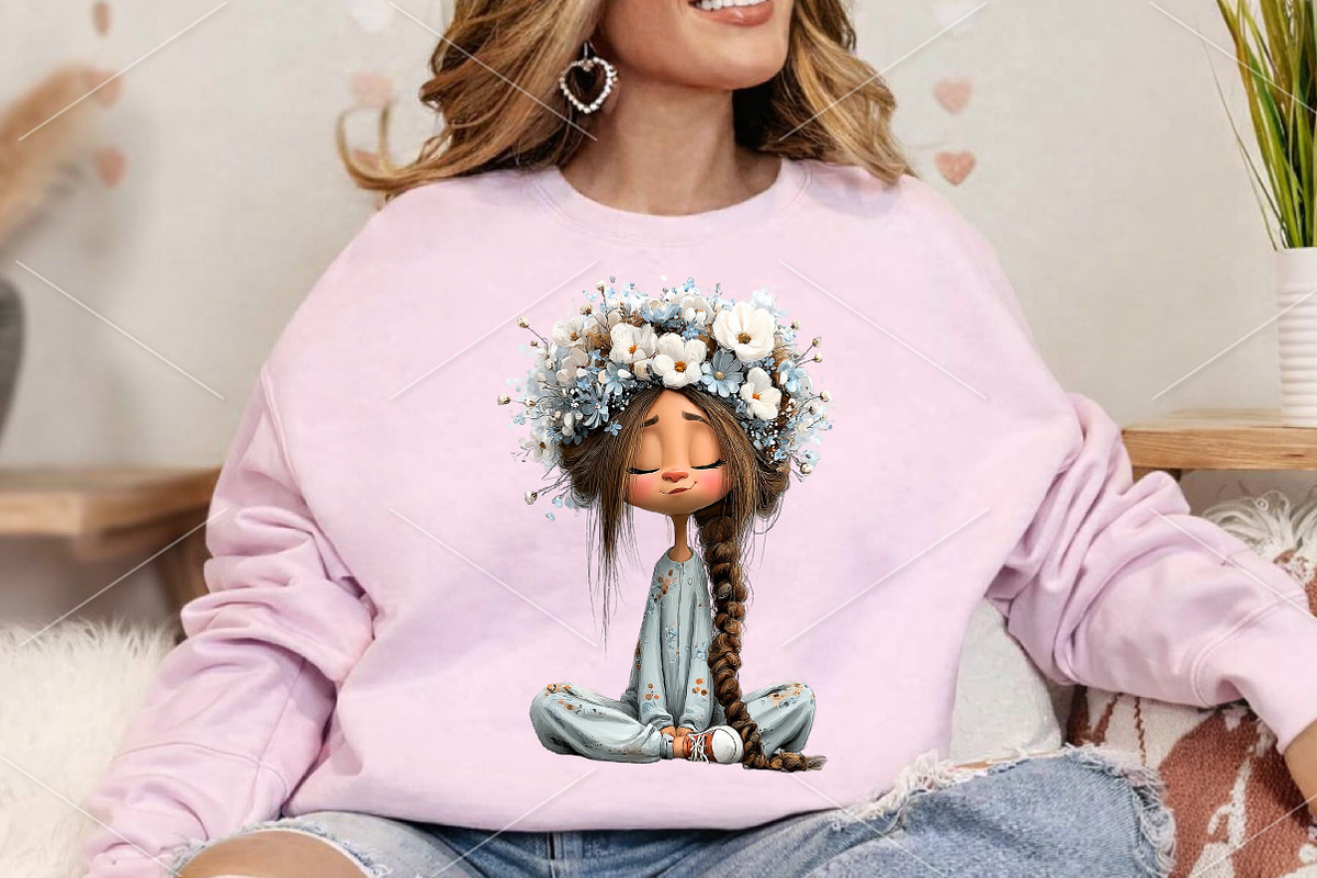 Whimsical Spring Girls Flowers PNG, an Illustration by Canvas Craft (Photo 7 of 7)