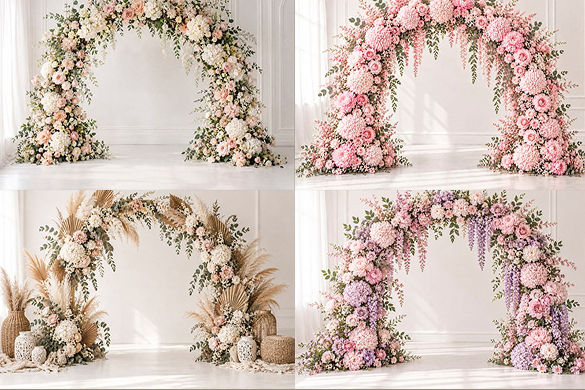 Floral Arch Digital Backdrop BUNDLE, a Layer Style Add-On by Wild Honey Design Co. (Photo 2 of 4)