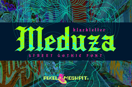 Meduza, a Blackletter Font by PixelMoshpit
