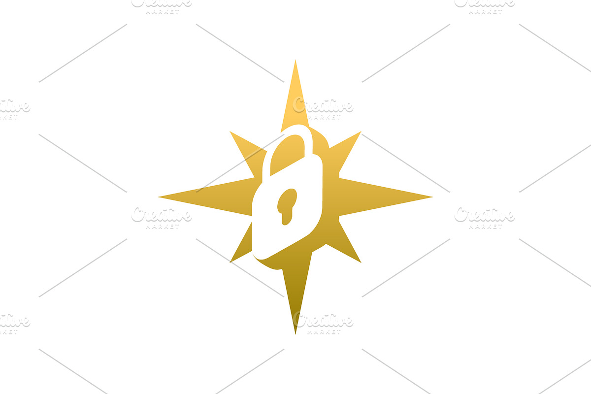 modern wind direction padlock logo, a Branding & Logo Template by Rasagama Studio