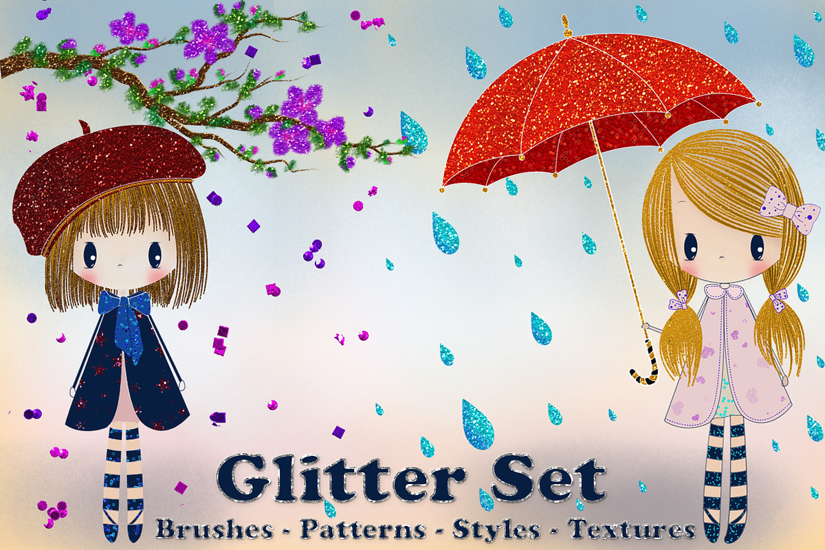 Glitter Set for Photoshop, a Texture Graphic by ArtPlanet (Photo 1 of 5)