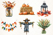 Watercolor Autumn Decorations Clipar, an Illustration by Pixels.Craft (Thumbnail 3 of 7)