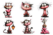 Whimsical Valentine Cats Clipart, an Illustration by Dream Creation (Thumbnail 6 of 8)