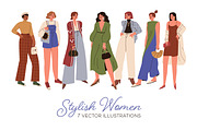 Stylish women in fashion clothes set, a Person Illustration by Good Studio (Thumbnail 1 of 3)