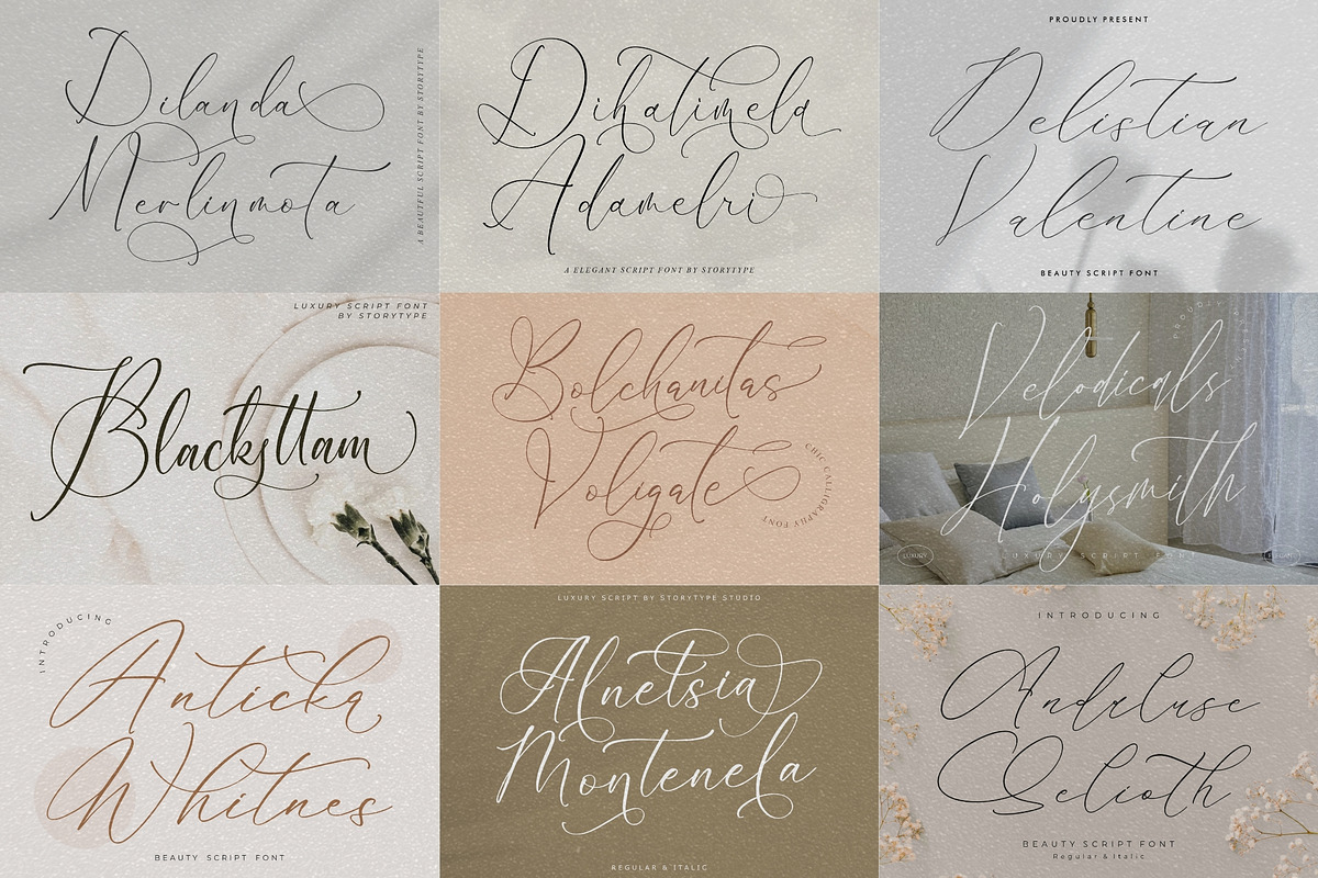 75 Elegant Script Font Bundle, a Script Font by Storytype Studio (Photo 9 of 10)