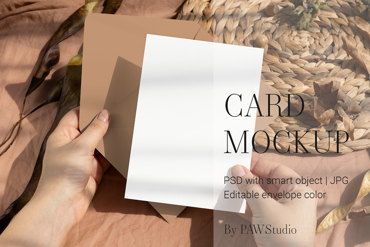 Card Mockup 5x7 In Hand 8e fall2, an Advertising Mockup by PawMockups (Photo 1 of 11)