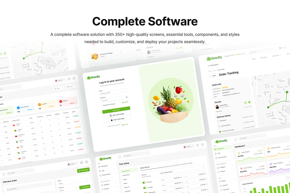 Grocery Delivery System, an UI Kit Template by DotsHub (Photo 4 of 7)
