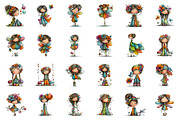 Whimsical Spring Fairy Clipart, an Illustration by CreationArt (Thumbnail 4 of 7)