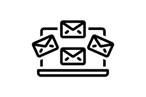 Inbox message black icon, an Outline Icon by Creative priyanka