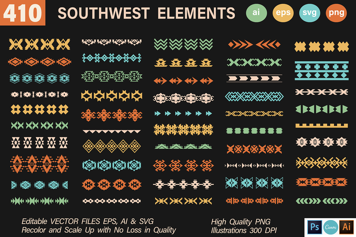 410 Southwestern Shapes Atelier +SVG, an Object Graphic by Katrinelly (Photo 6 of 14)