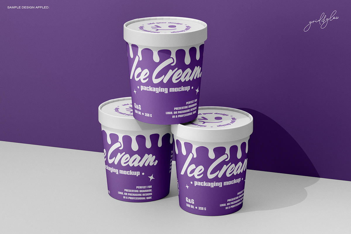 Ice Cream Cup Mockup Set-2, a Cups & Container Mockup by Grid&Glow (Photo 2 of 7)