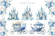 Blue Princess Clipart Set, a Person Illustration by ClipArtCharm (Thumbnail 3 of 6)
