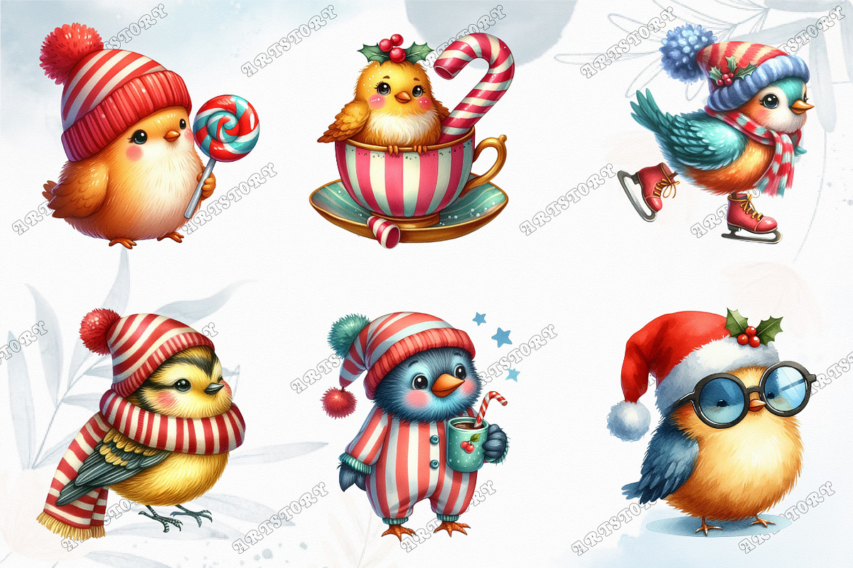 Christmas Funny Birds Sublimation, an Illustration by designcity5 (Photo 3 of 5)