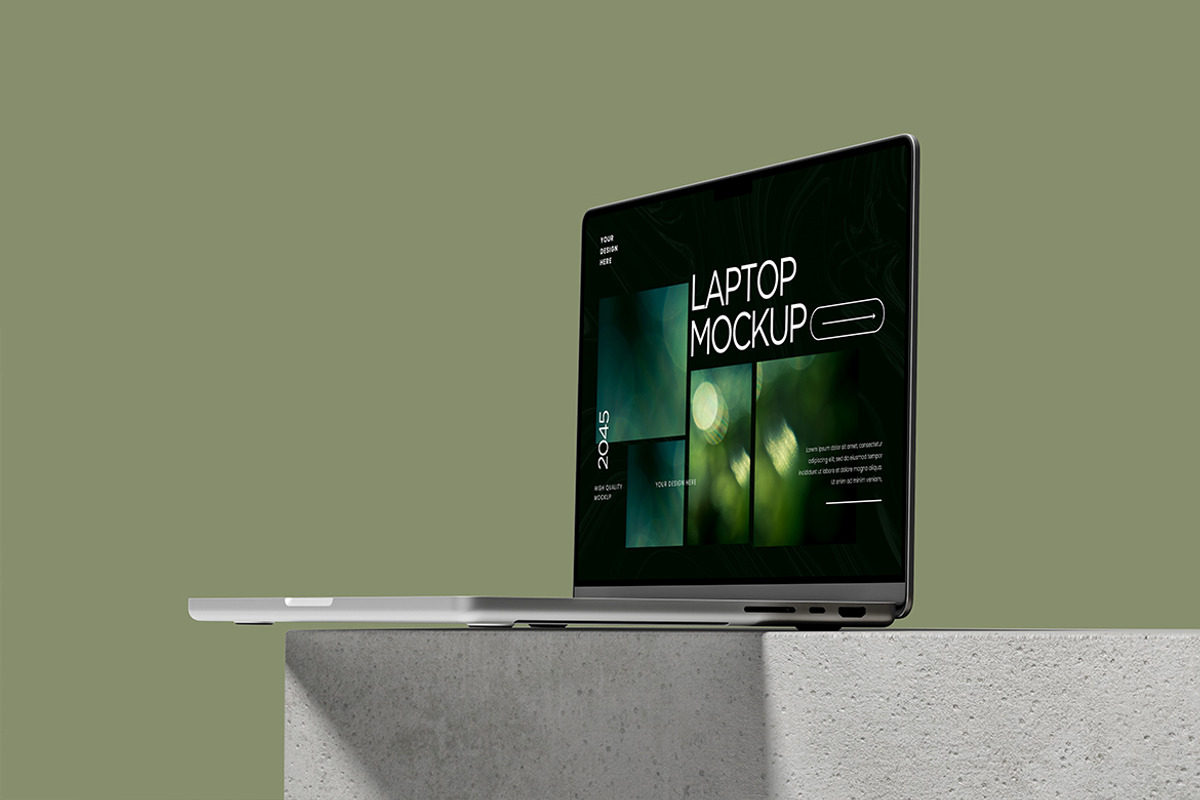 Realistic Laptop Mockup, a Mac Mockup by SimpangGraphics (Photo 2 of 5)