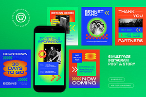 Music Event Instagram Set, a Social Media Template by graphicook