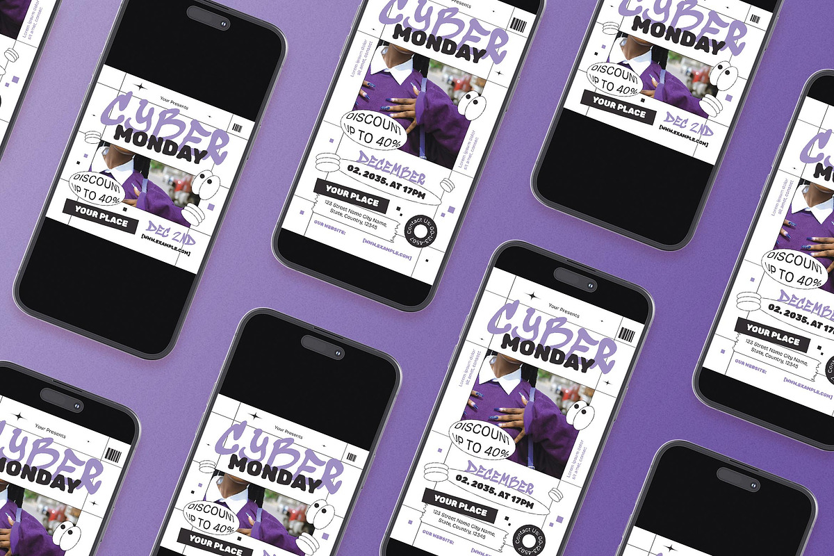 Purple Cyber Monday Flyer, a Flyer Template by Aiyari Graphic (Photo 2 of 3)