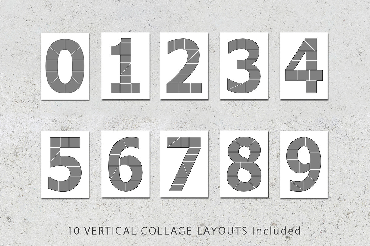 12x12 Number Photo Collage Templates, a Marketing Template by Loveurstyle Designs (Photo 2 of 5)