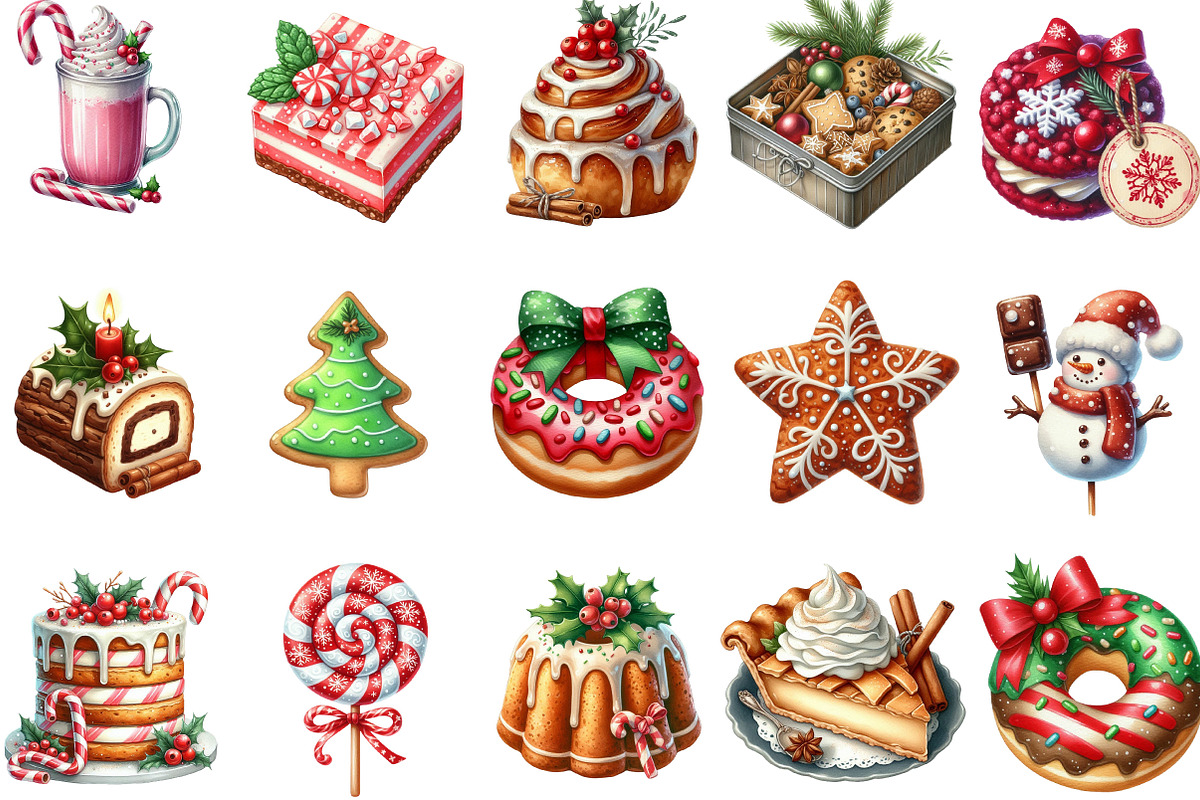 Watercolor Sweets Clipart, an Illustration by Designking (Photo 3 of 5)