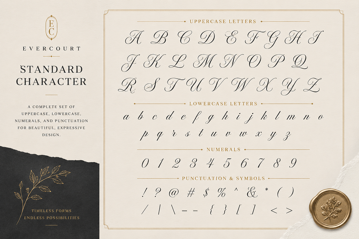 Evercourt - Romantic Script Font, a Script Font by PaperMoon (Photo 8 of 9)