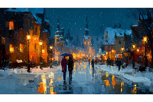 Winter Christmas illustration of a, an Illustration by Lukas Jonaitis SHOP