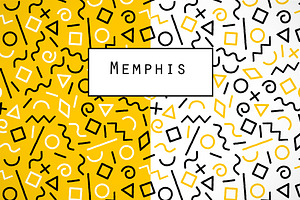 2 Memphis Abstract Seamless Pattern