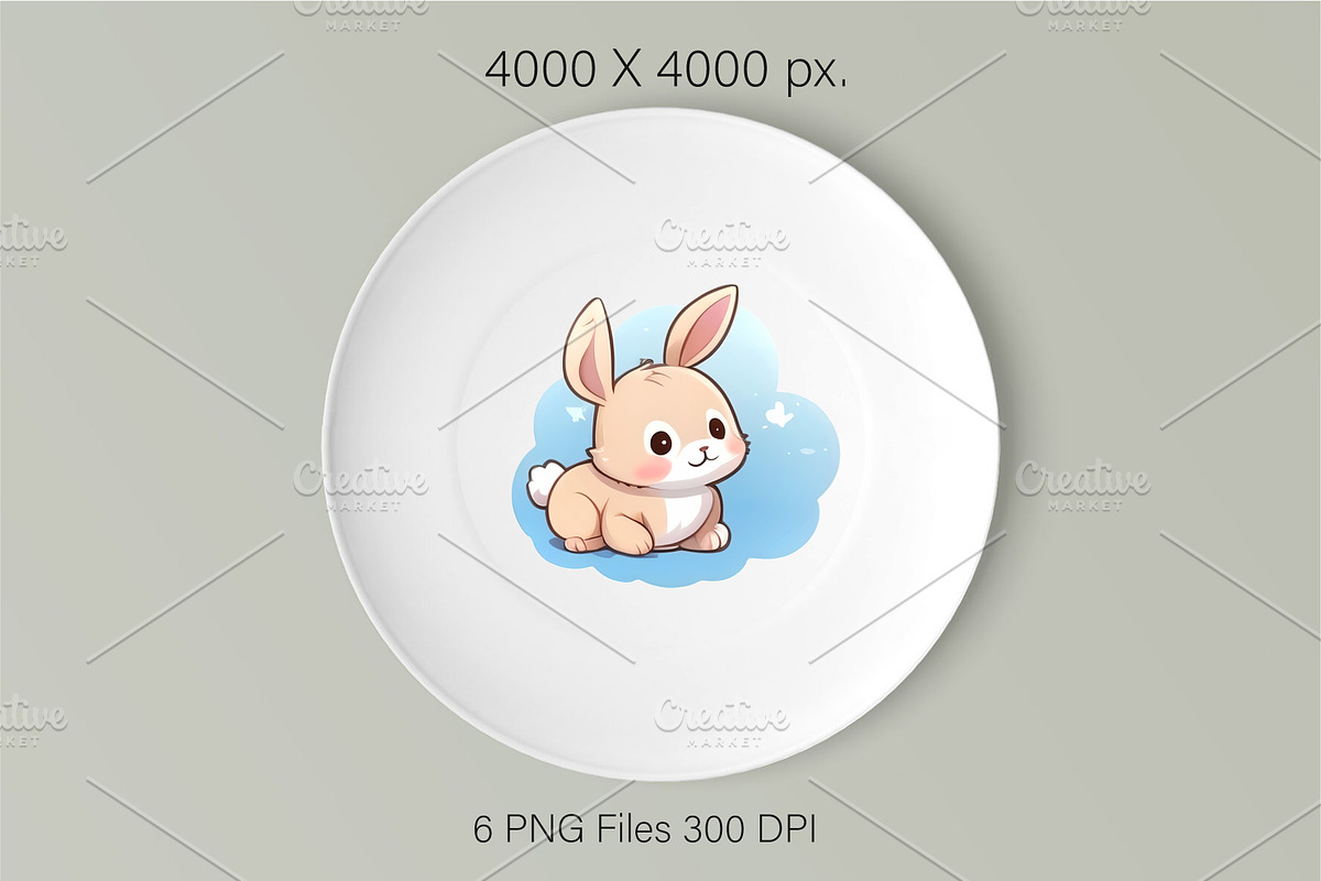 Cute cartoon Bunny 05.TShirt Sticker, an Animal Illustration by KENO Mascots (Photo 6 of 8)