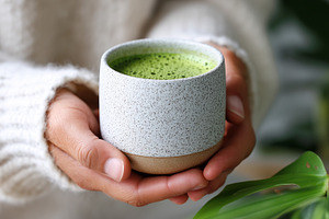 Female hands in a soft knit sweater, a Food & Drink Photo by MistyDay