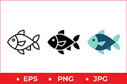 Fish Icon Vector Design, a Solid Icon by Artonix (Thumbnail 1 of 2)