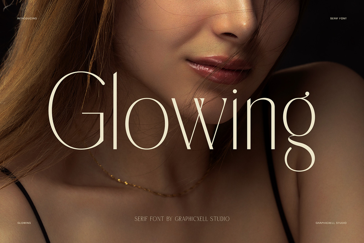 Glowing Modern Serif Font, a Serif Font by Graphicxell (Photo 1 of 8)