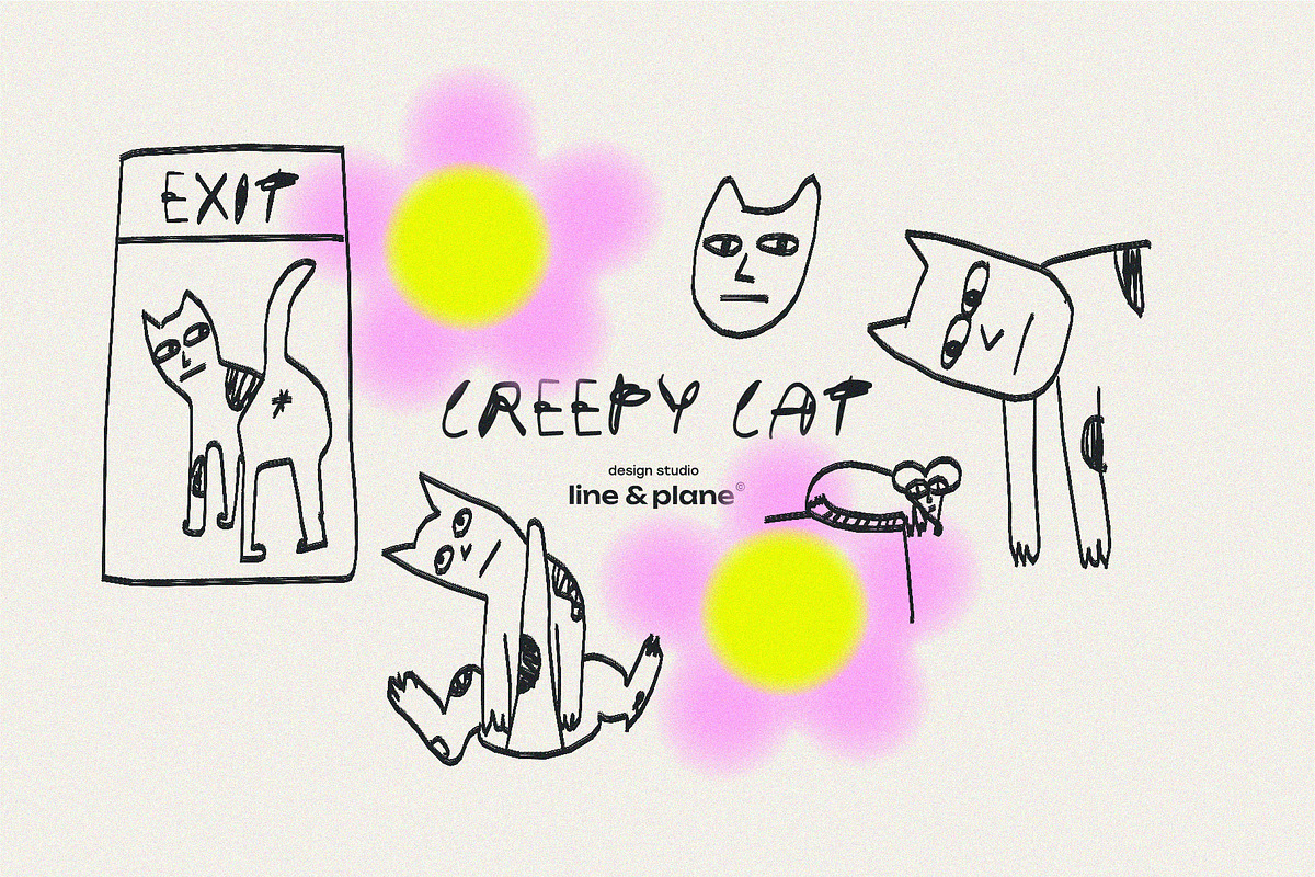 Creepy Cat - Hand Drawn Illustration, an Animal Illustration by line & plane (Photo 9 of 10)