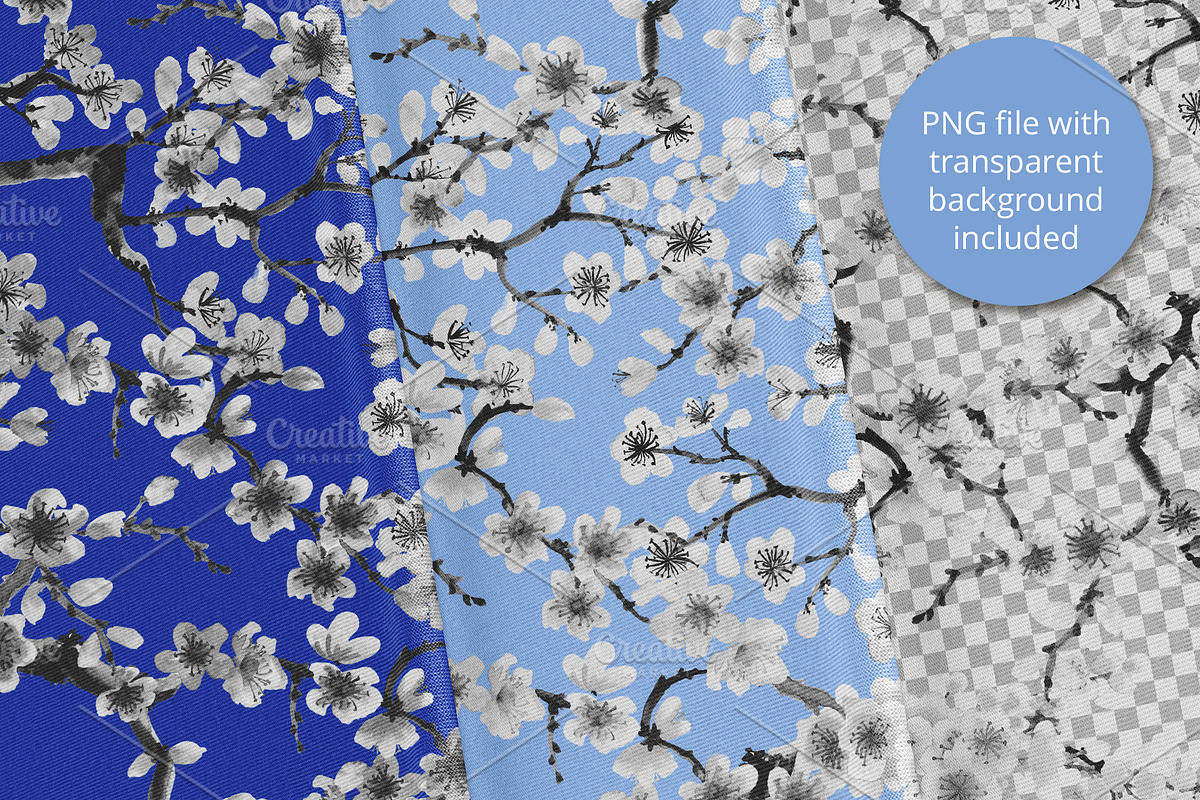 Cherry Blossom (Seamless Patterns), a Pattern Graphic by Sveta Aho (Photo 2 of 5)