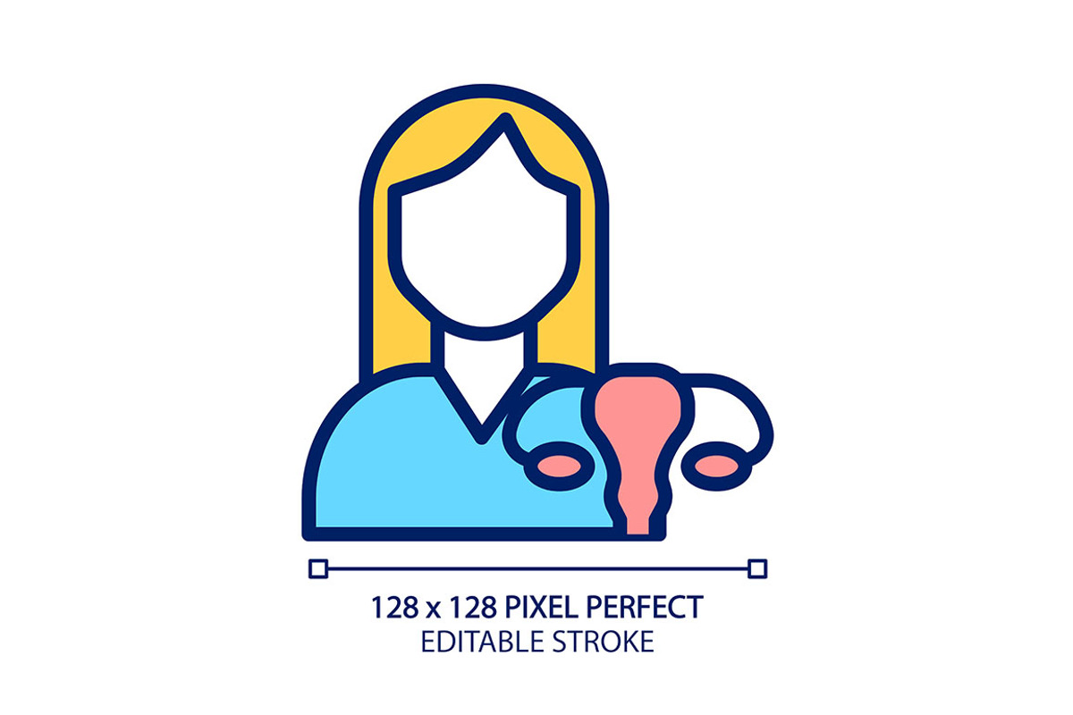 Gynaecology pixel perfect RGB color, an Outline Icon by IMG Visuals