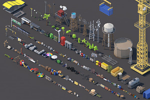 Low Poly Exterior City Street Props