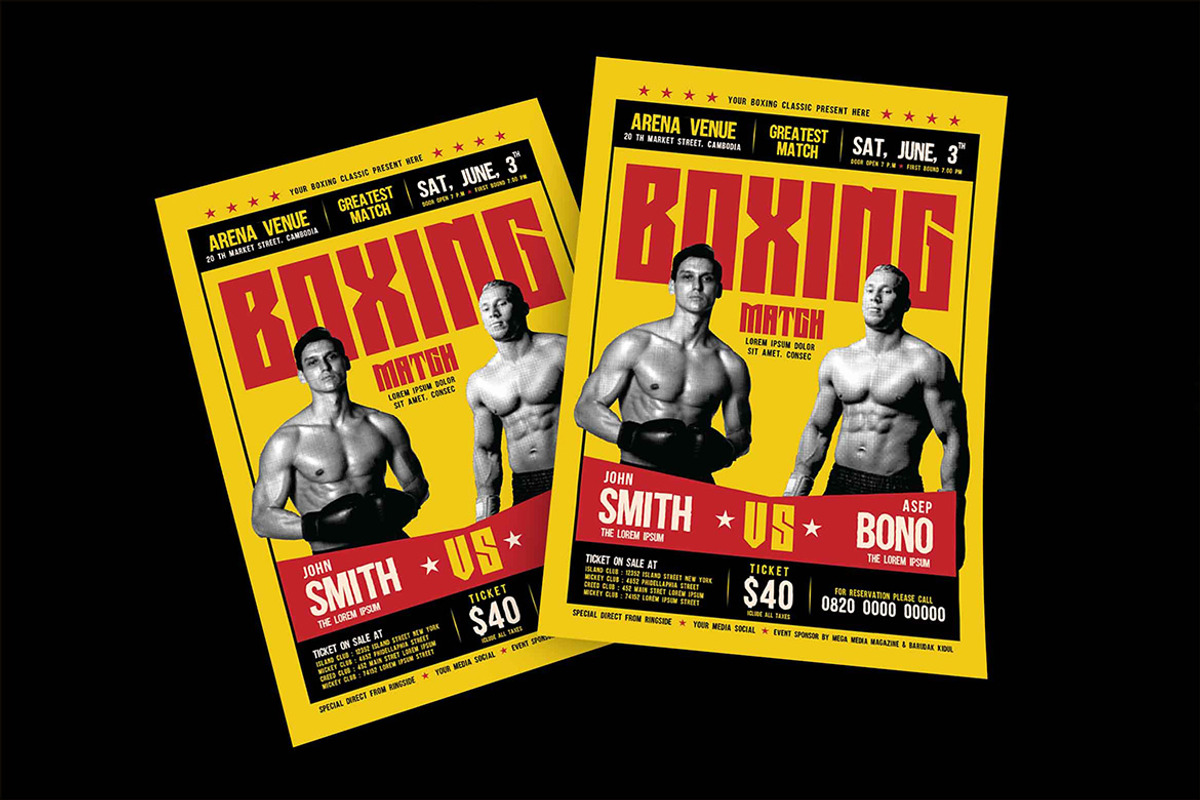 Old Vintage Boxing Flyer, a Card Template by megarez (Photo 3 of 3)