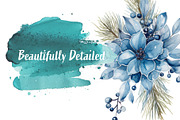 Blue Watercolor Christmas Decor Clip, a Seasonal Illustration by Verdigris Studios (Thumbnail 4 of 4)