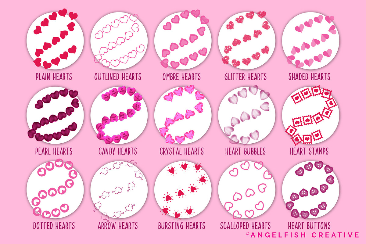 Sweet Hearts Brush Set for Procreate, a Brush Add-On by AngelfishCreative (Photo 2 of 7)