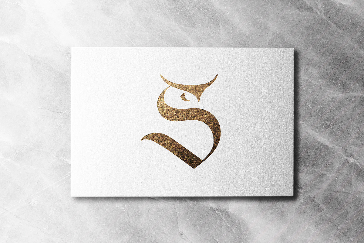 S logotype with OWL face, a Branding & Logo Template by Alexandra De Angelis (Photo 2 of 4)