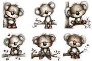Koala Bears with Emotions Clipart, an Illustration by DreamArtGraphic (Thumbnail 3 of 5)
