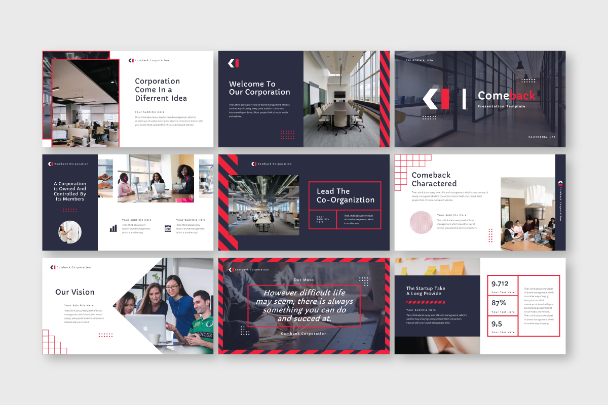 Comback Business Powerpoint Template, a Presentation Template by Inkofert (Photo 2 of 6)