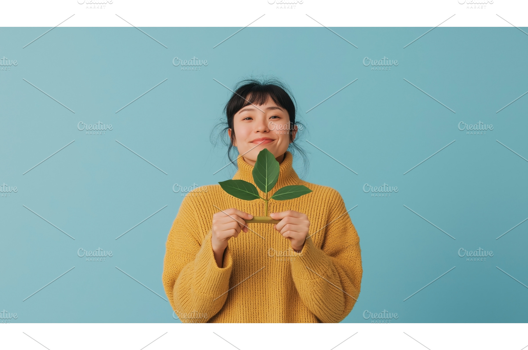 Asian woman in a yellow sweater, a Person Photo by Sergey Kotenev