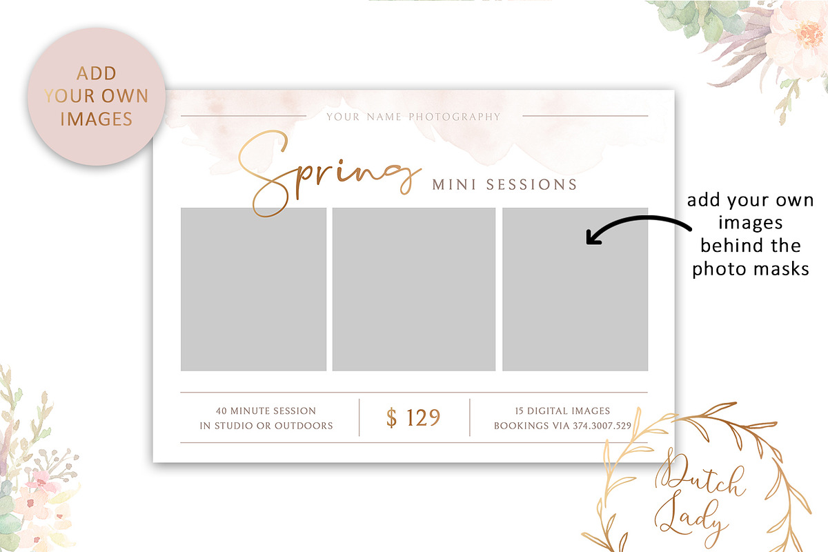 PSD Photo Session Card Template #38, a Card Template by The Dutch Lady ...