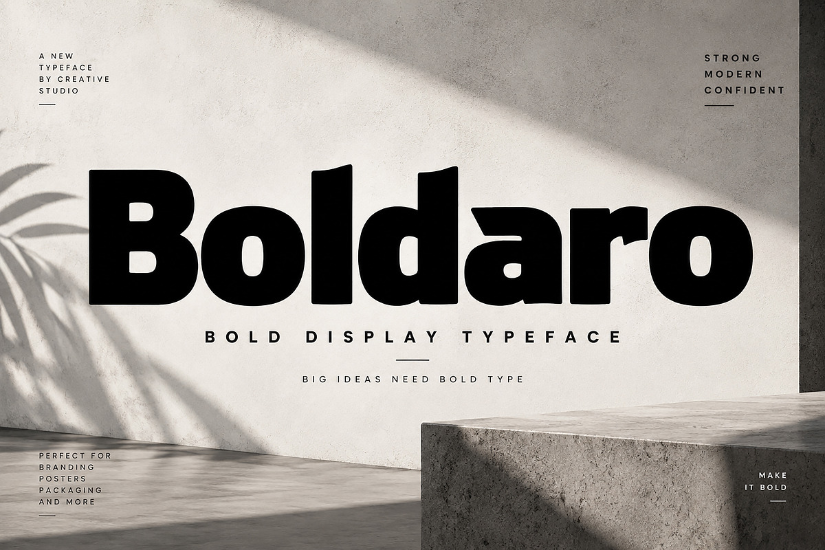 Boldaro – Bold Display Typeface, a Slab Serif Font by Wow Magic (Photo 1 of 5)