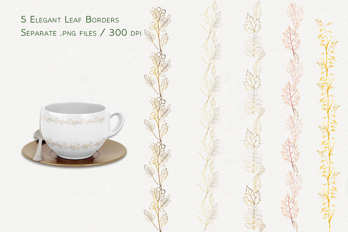 Autumn Elegance Leaf Bundle, a Decorative Illustration by Aurella Art (Photo 10 of 15)