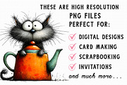 Whimsical Funny Cat Clipart, an Illustration by Libby Wishes (Thumbnail 4 of 7)