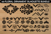 50 Floral Ornament Scroll Silhouette, an Illustration by yasushie (Thumbnail 1 of 4)