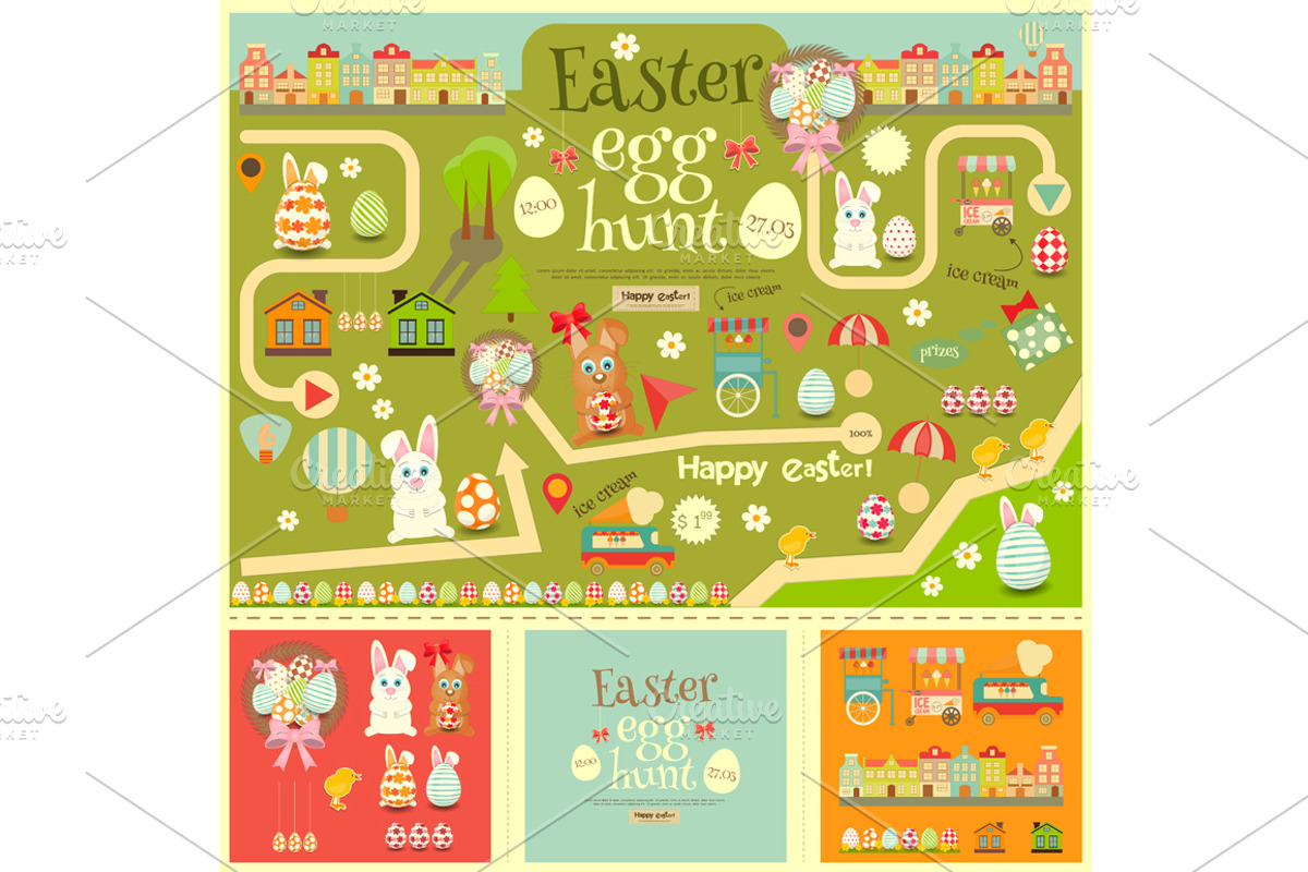 easter egg hunt, an Animal Illustration by ELFIVETROV DESIGN