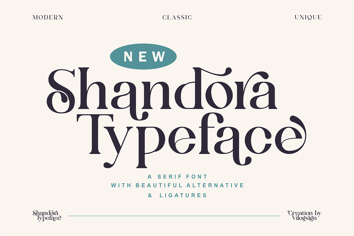 Shandora a Modern Serif Font, a Serif Font by Vilogsign (Photo 1 of 15)