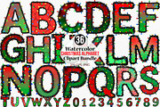 Christmas Alphabet Clipart, an Illustration by Canvas Craft (Thumbnail 1 of 7)