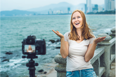 A young woman blogger leads her, a Person Photo by Elizaveta Galitskaya