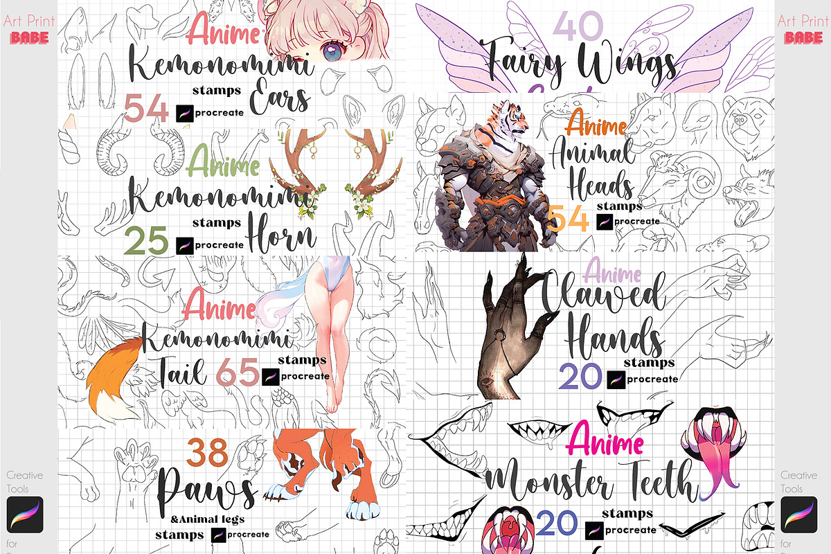 Procreate Gothic Anime Feature Brush, a Brush Add-On by ArtPrintBabe (Photo 4 of 16)